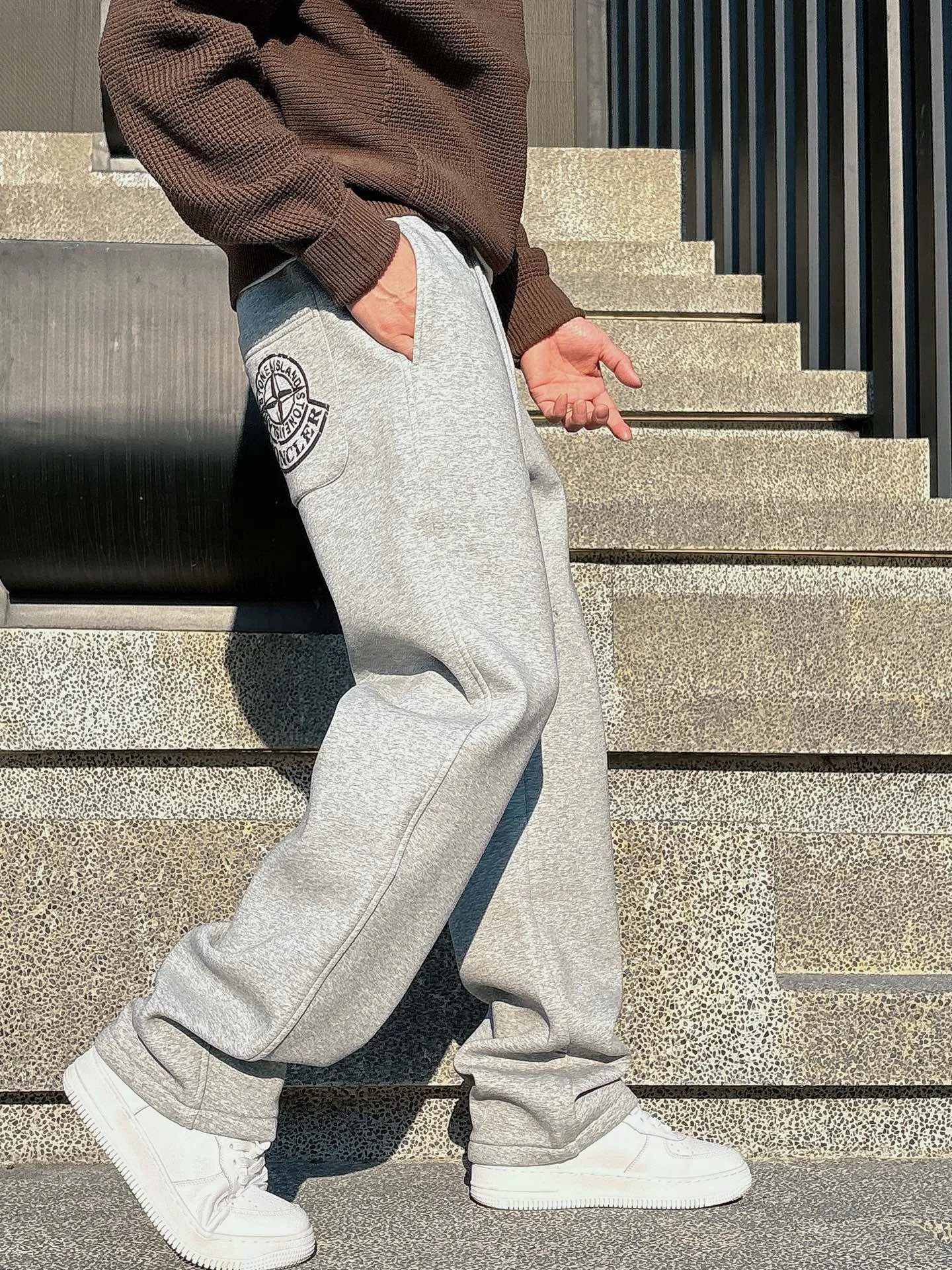 P320 2025 autumn and winter new casual pants 🆕Heavy scimitar pants Color: black and gray Size: M-4XL